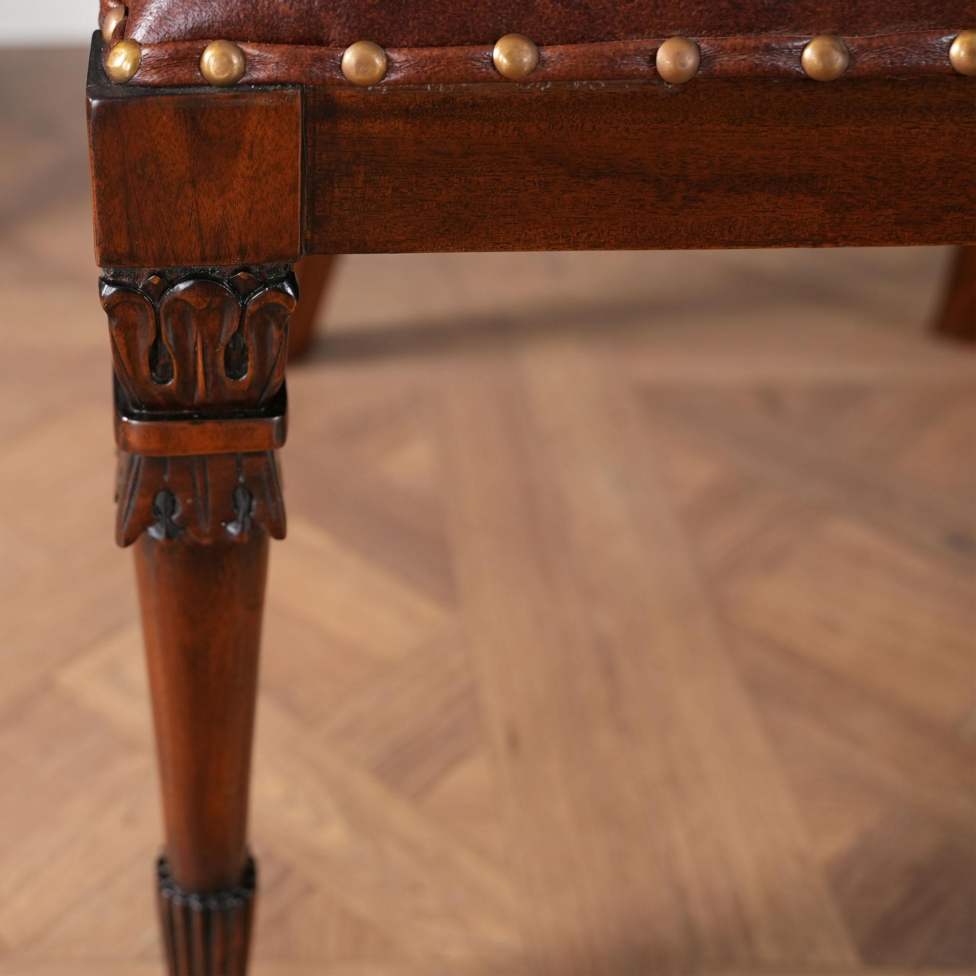 Brown Leather Arm Chair For Sale 6