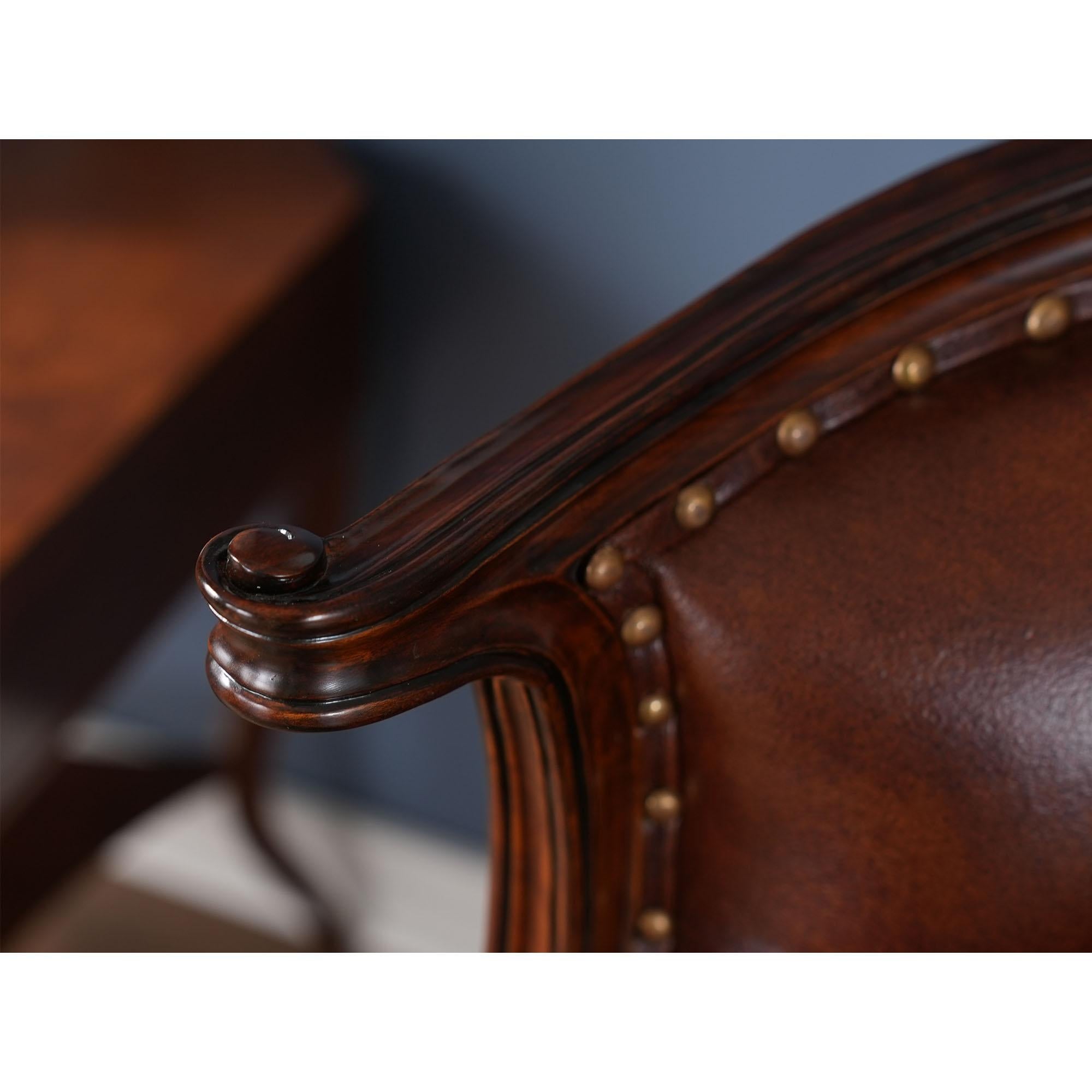 Brown Leather Arm Chair For Sale 1