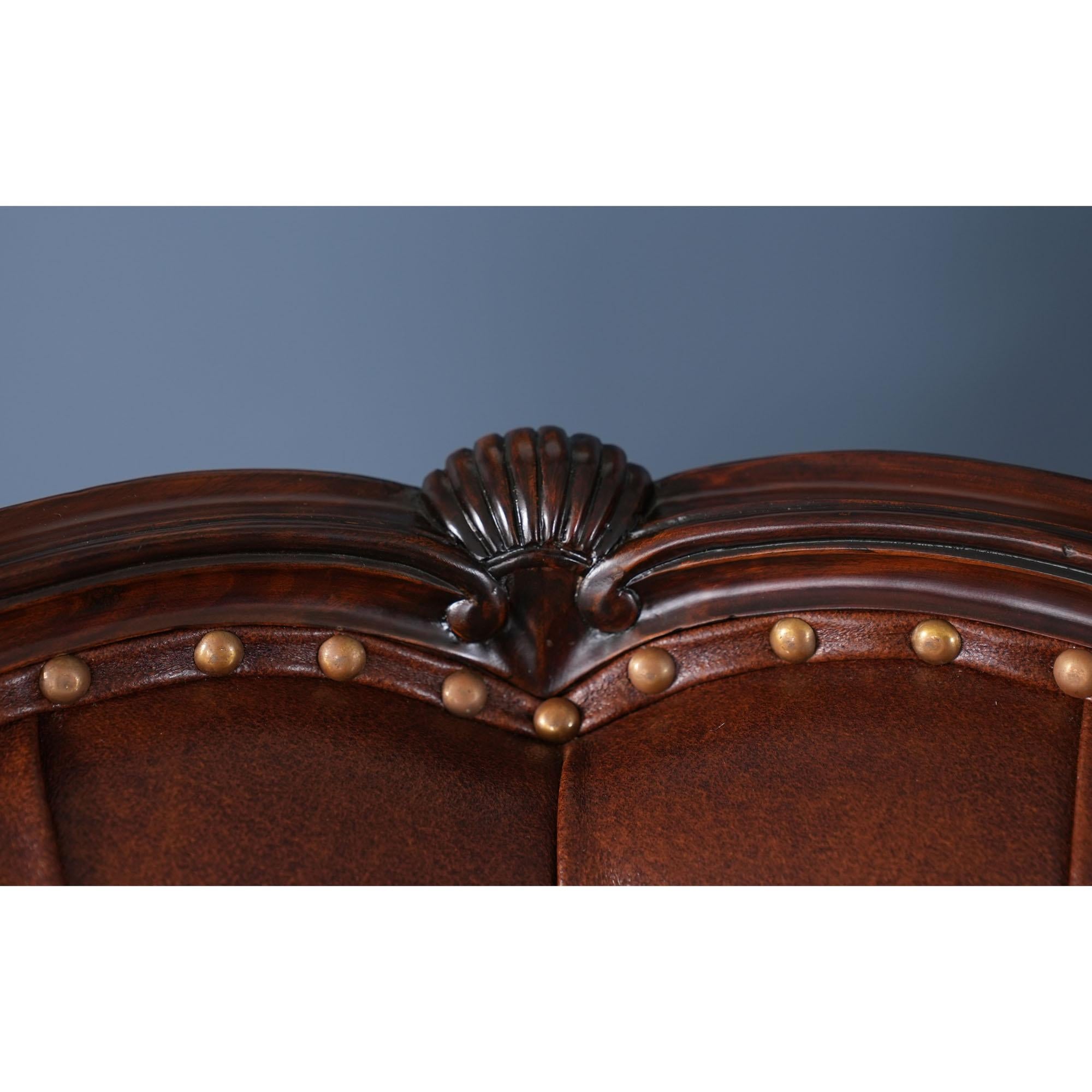 Brown Leather Arm Chair For Sale 2