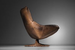 Brown leather armchair by Gerard Van Den Berg for Montis, 1970s