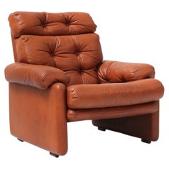 Brown leather armchair Coronado by Tobia Scarpa for B&B Italia, Italy ca. 1960