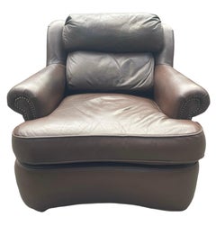 Brown Leather Armchair Hancock and Moore Style Leather Club Chair With Ottoman