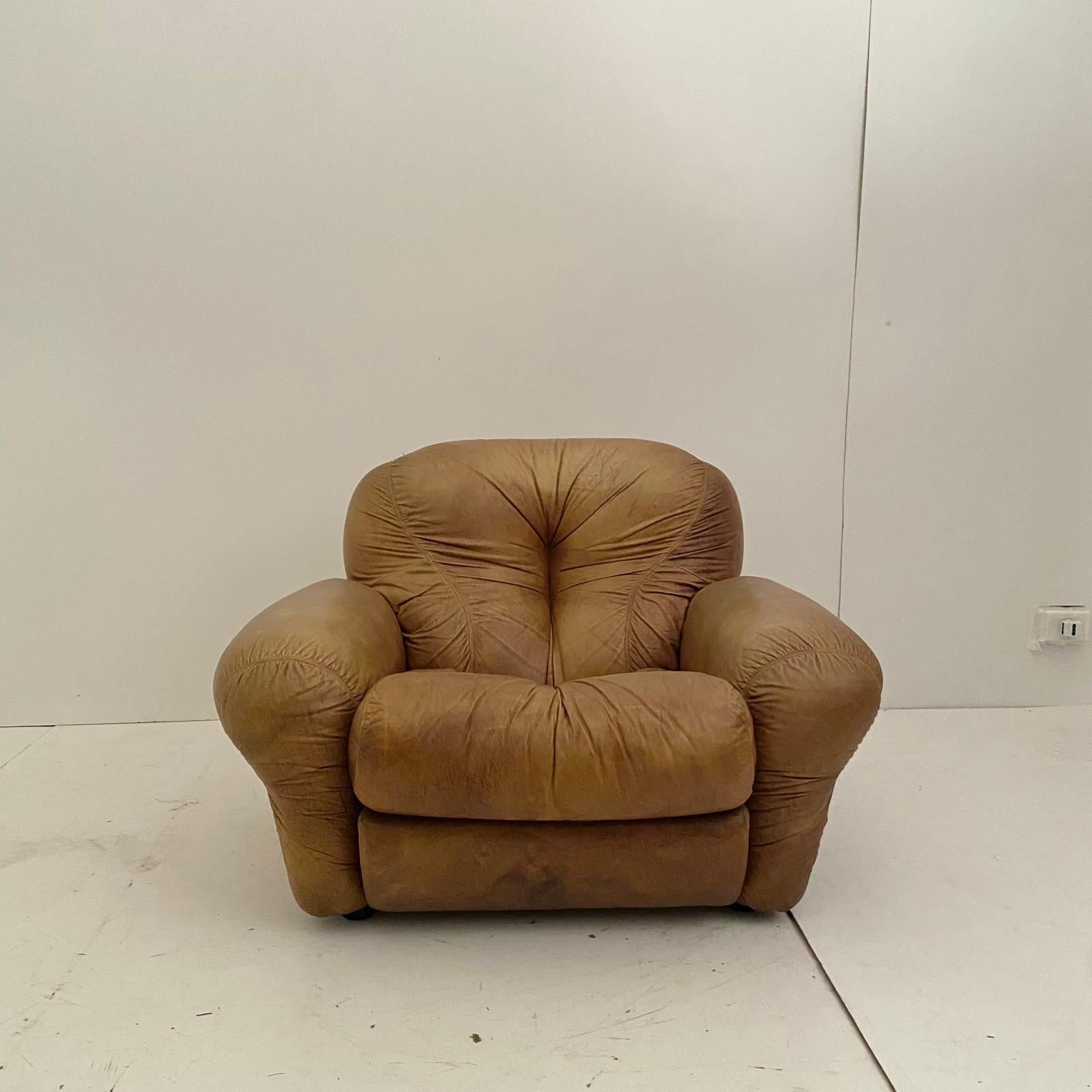 Fauteuils en cuir Brown, modèle 