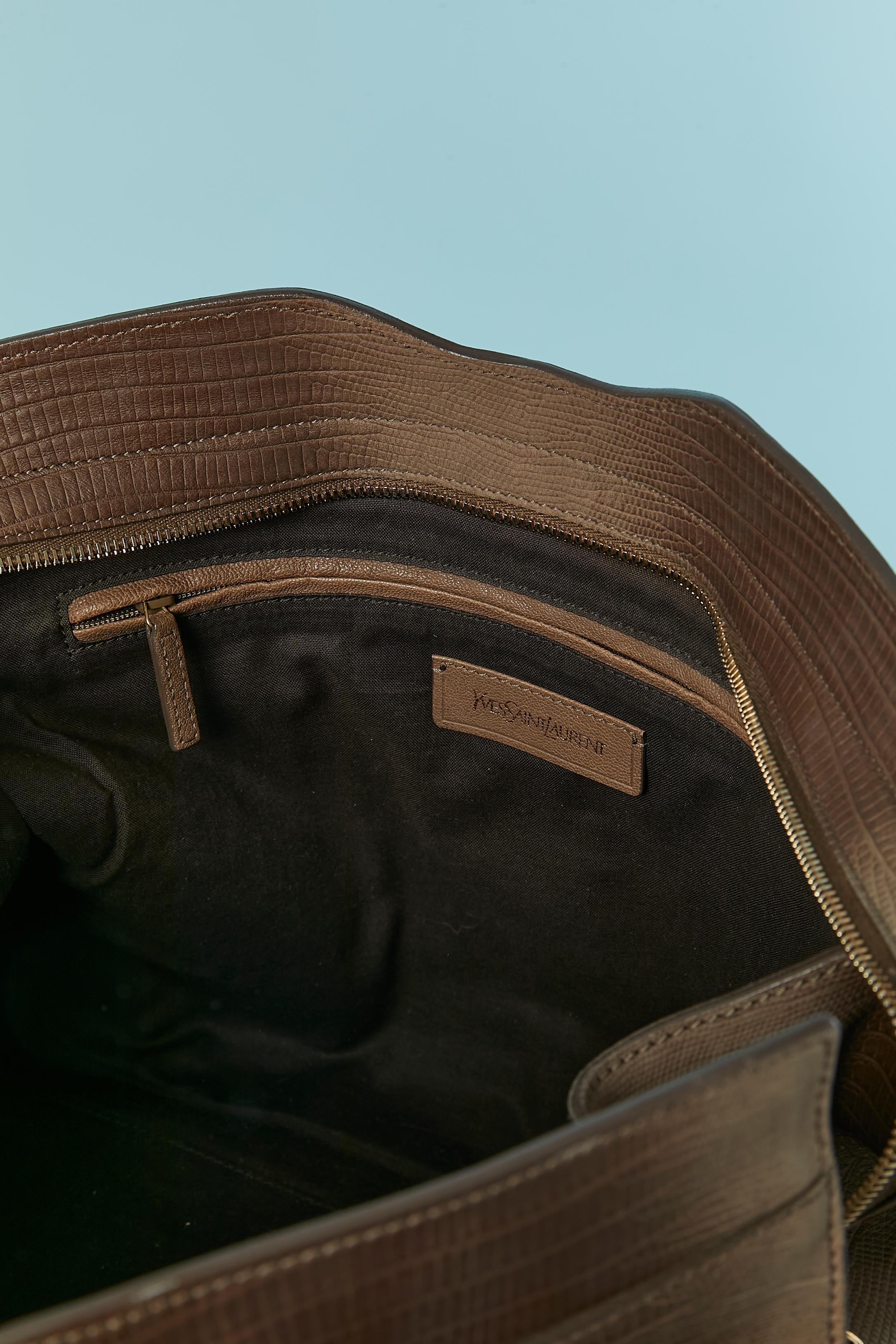 Brown leather bag Yves Saint Laurent For Sale 5