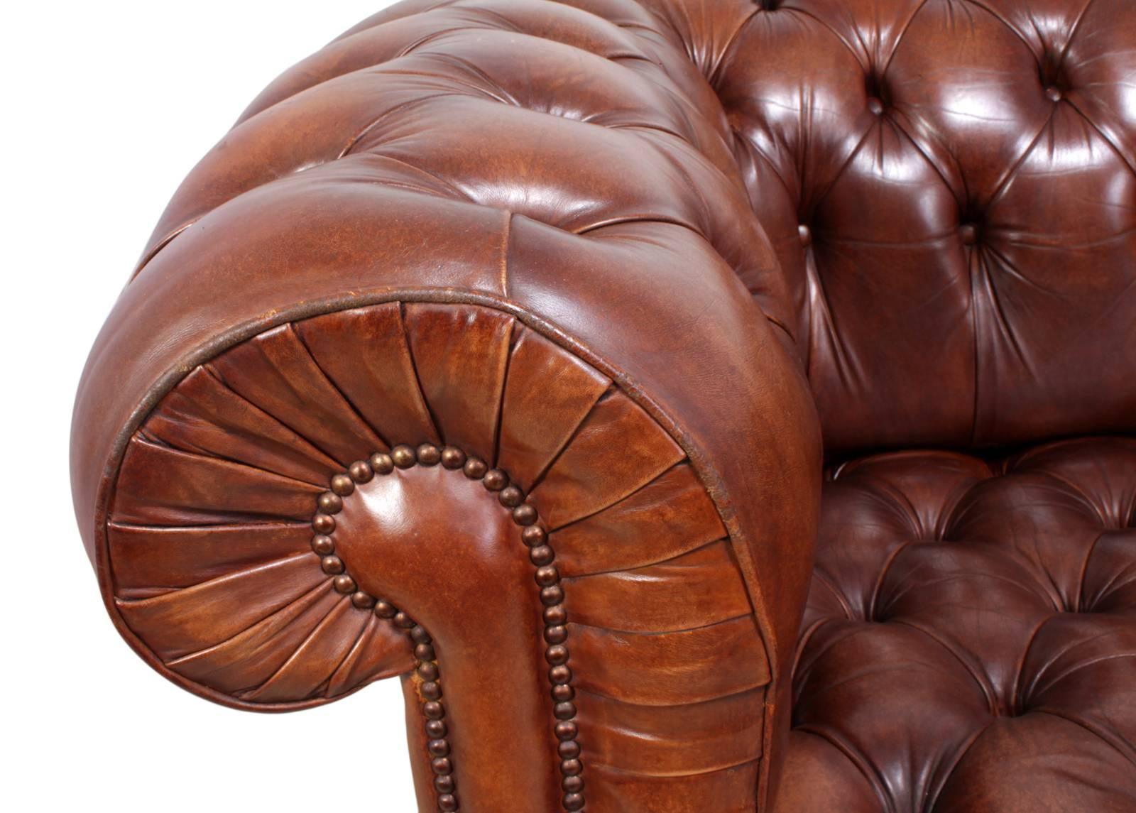 Other Brown Leather Buttoned Chesterfield
