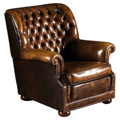 Brown Leather Chesterfield Armchair by Pegasus, Art Forma Upholstery Ltd