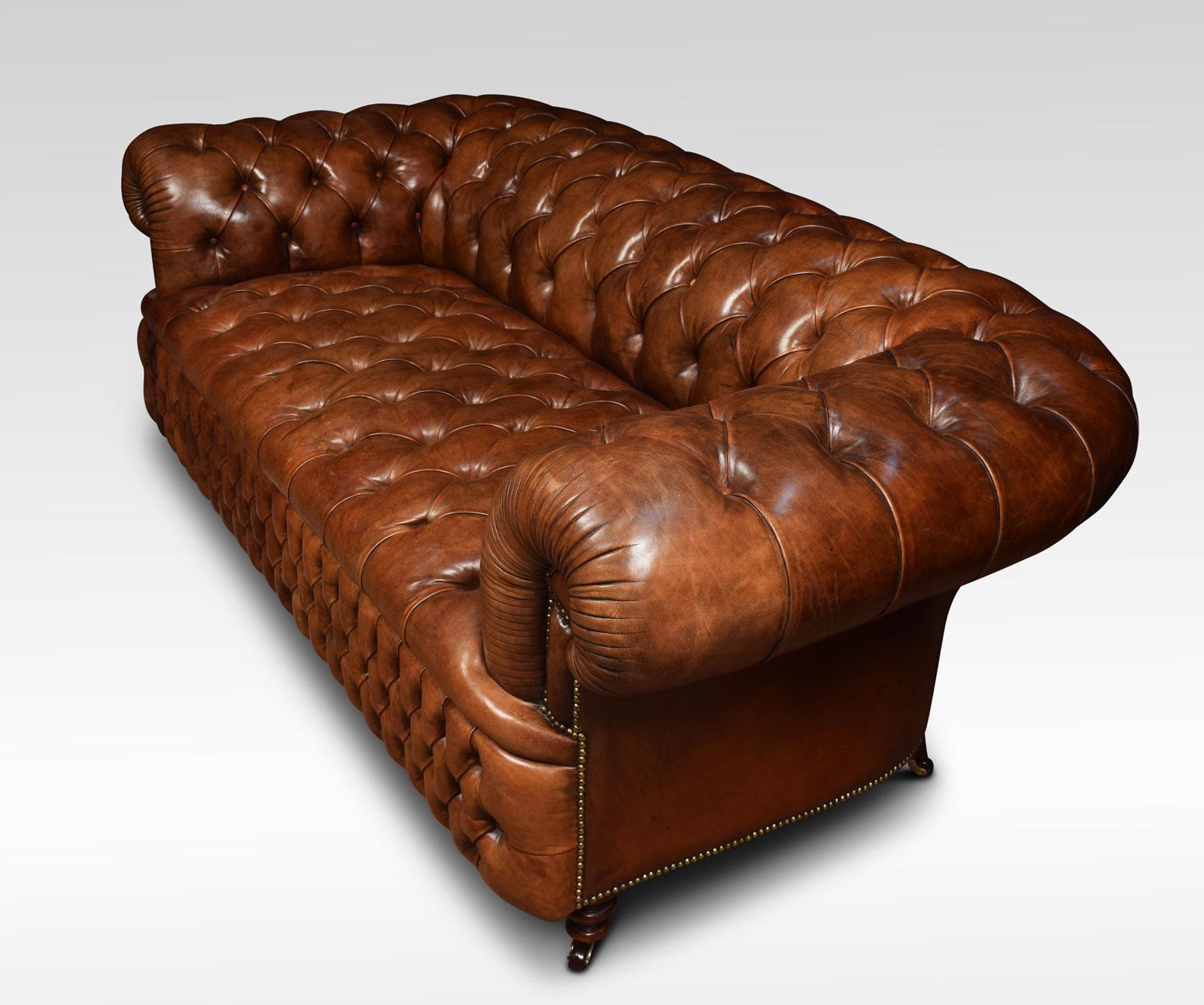 British Brown Leather Chesterfield