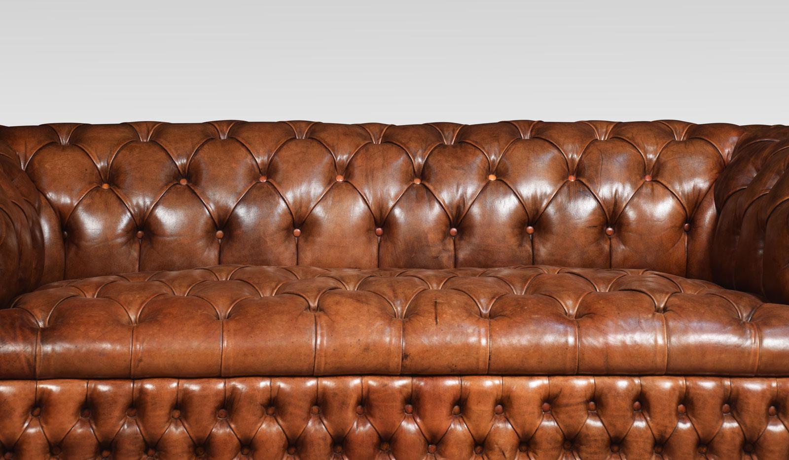 20th Century Brown Leather Chesterfield