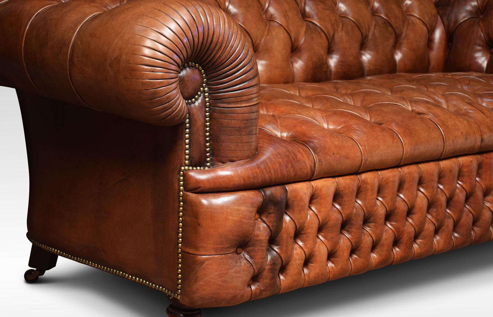 Brown Leather Chesterfield 1