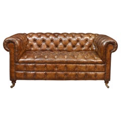 Antique Brown Leather Chesterfield