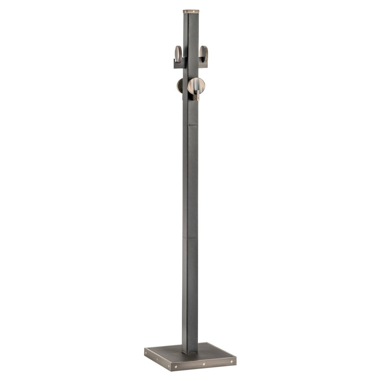 Brown Leather Coat Stand