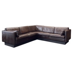 Brown Leather Corner Sofa by Thams Denmark
