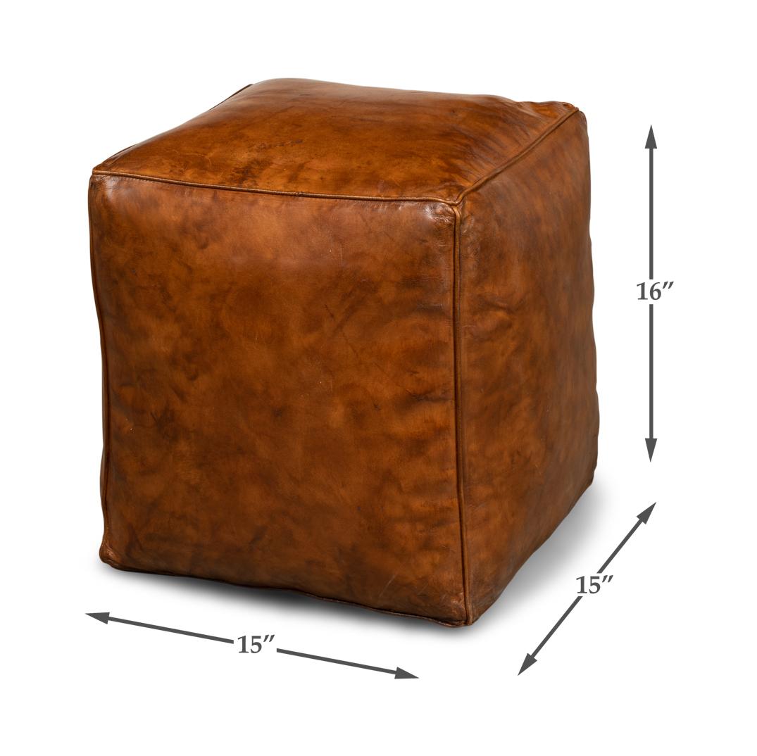 Brown Leather Cube For Sale 5