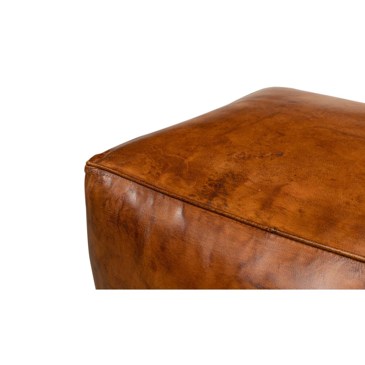 Brown Leather Cube In New Condition For Sale In Westwood, NJ