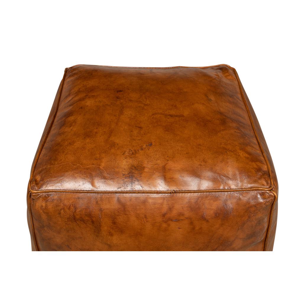 Brown Leather Cube For Sale 3