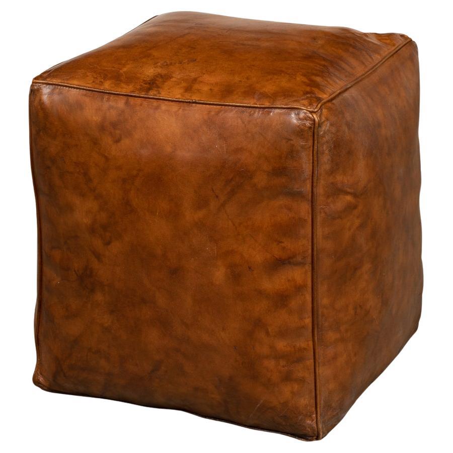 Brown Leather Cube For Sale