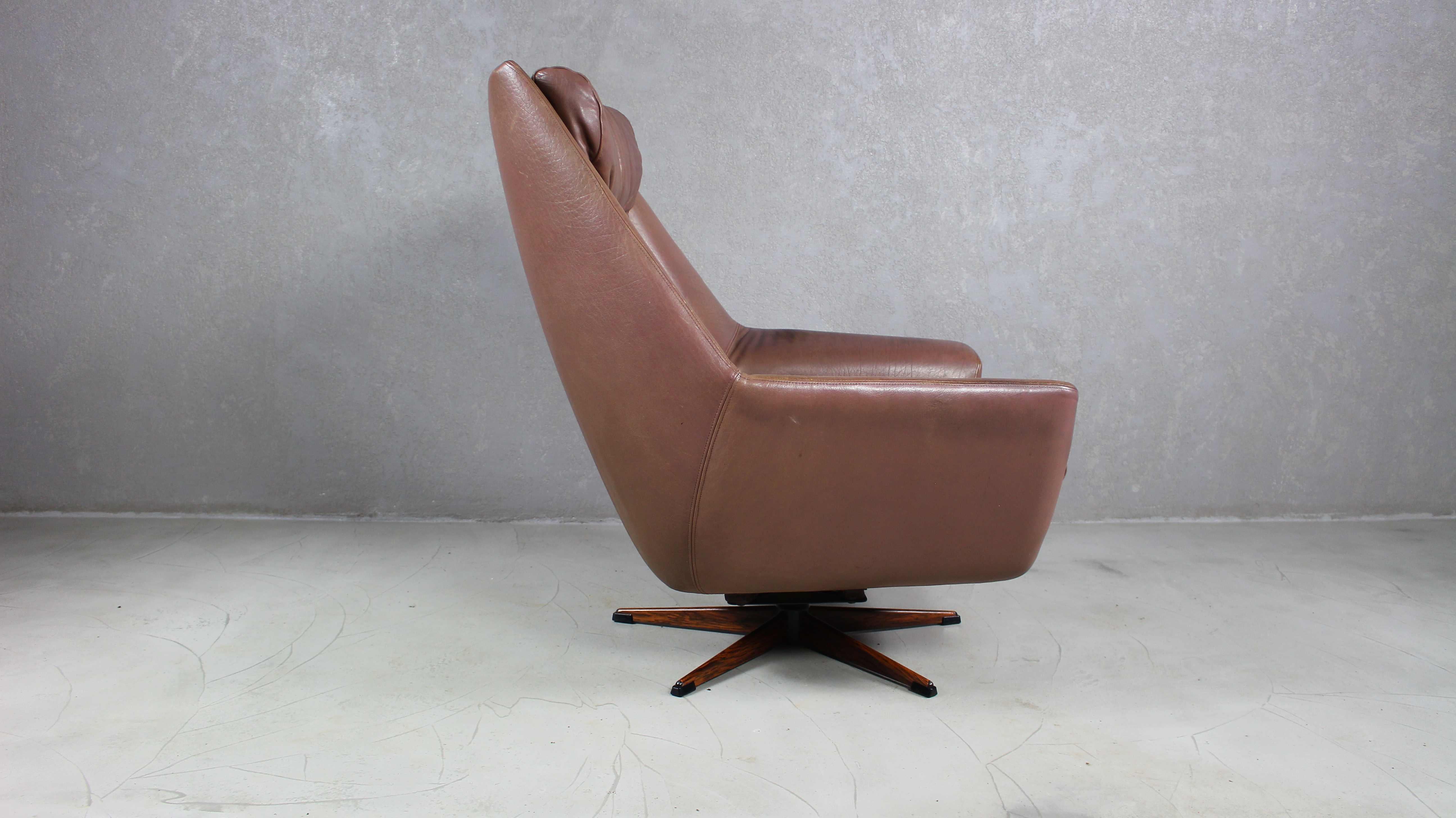 Brown Leather Danish Erhardsen & Andersen Lounge Chair, 1960s For Sale 8