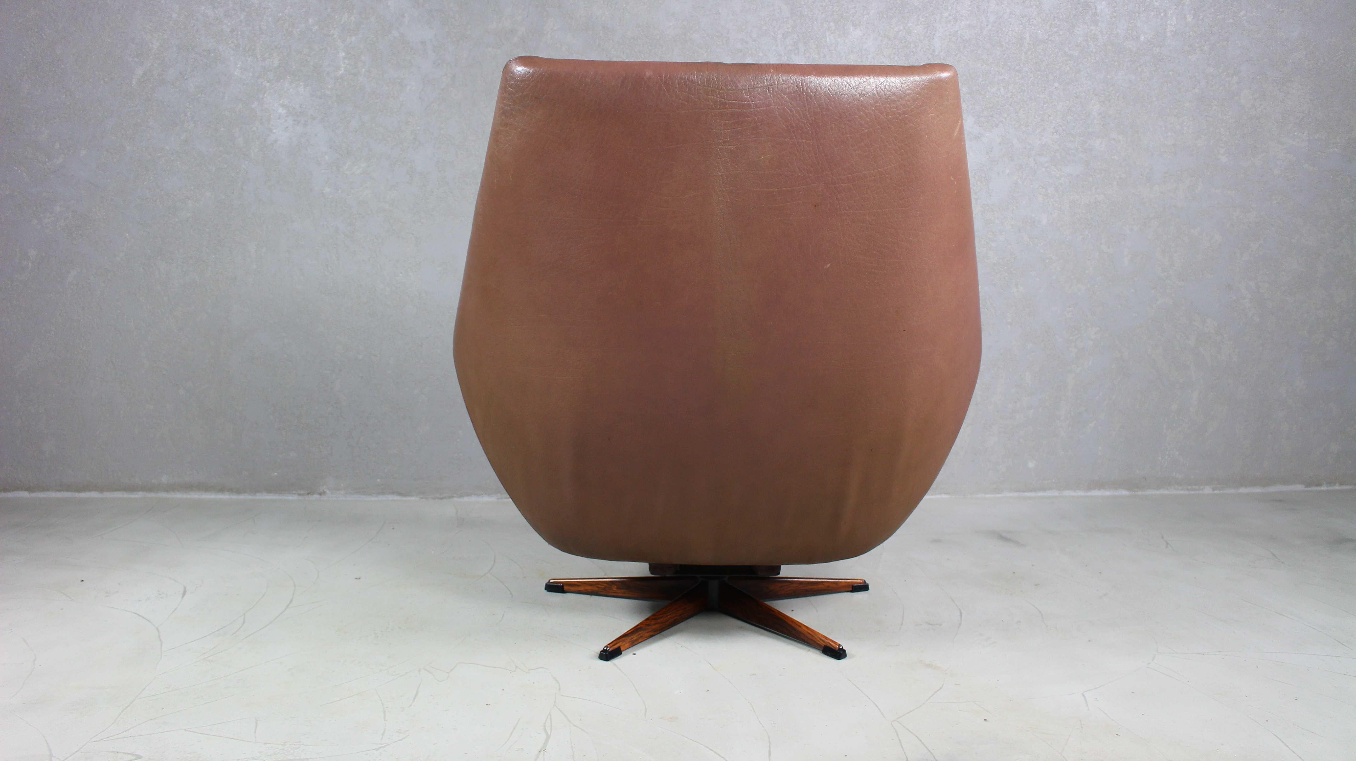Brown Leather Danish Erhardsen & Andersen Lounge Chair, 1960s For Sale 9