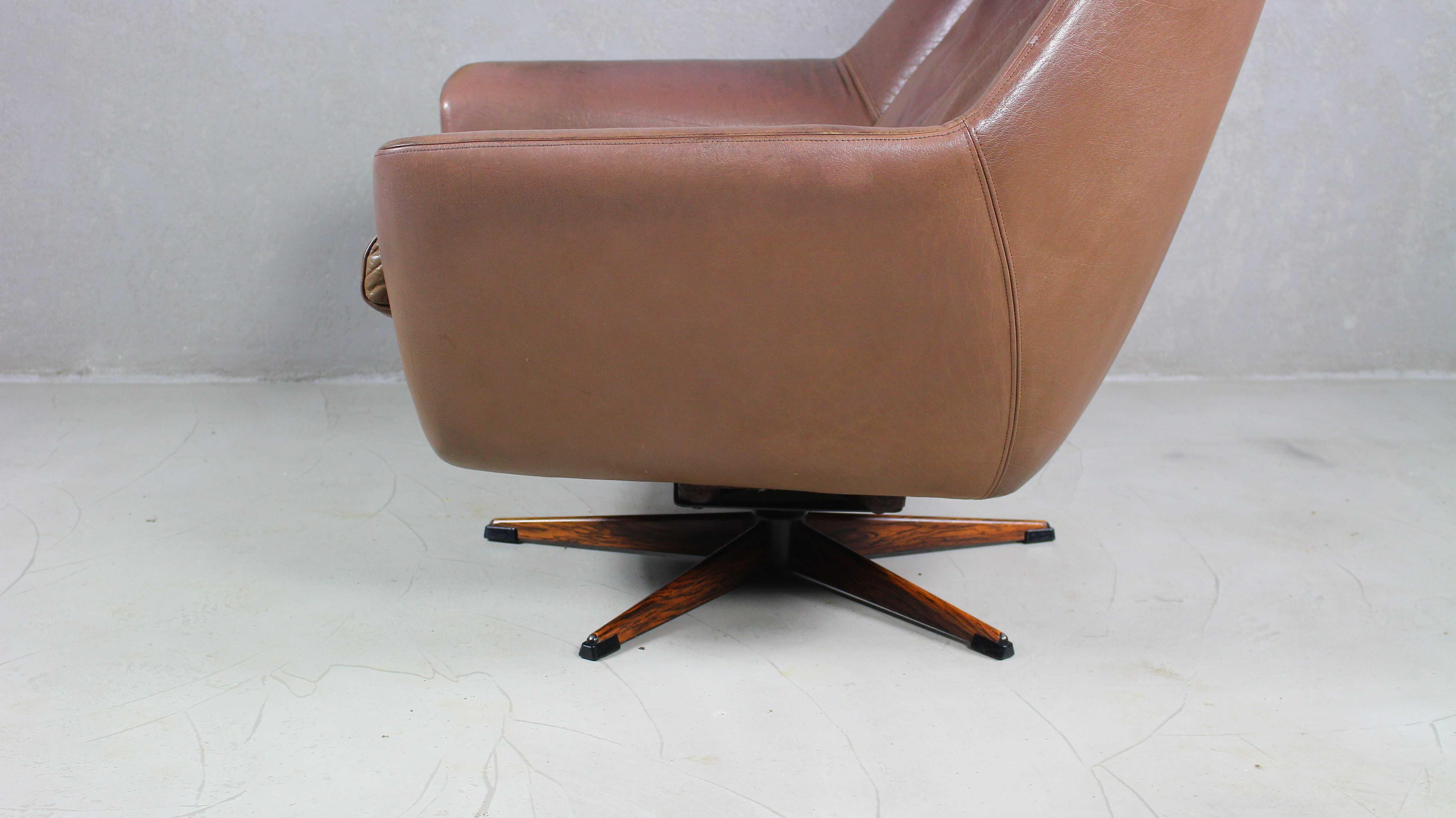 Brown Leather Danish Erhardsen & Andersen Lounge Chair, 1960s For Sale 12