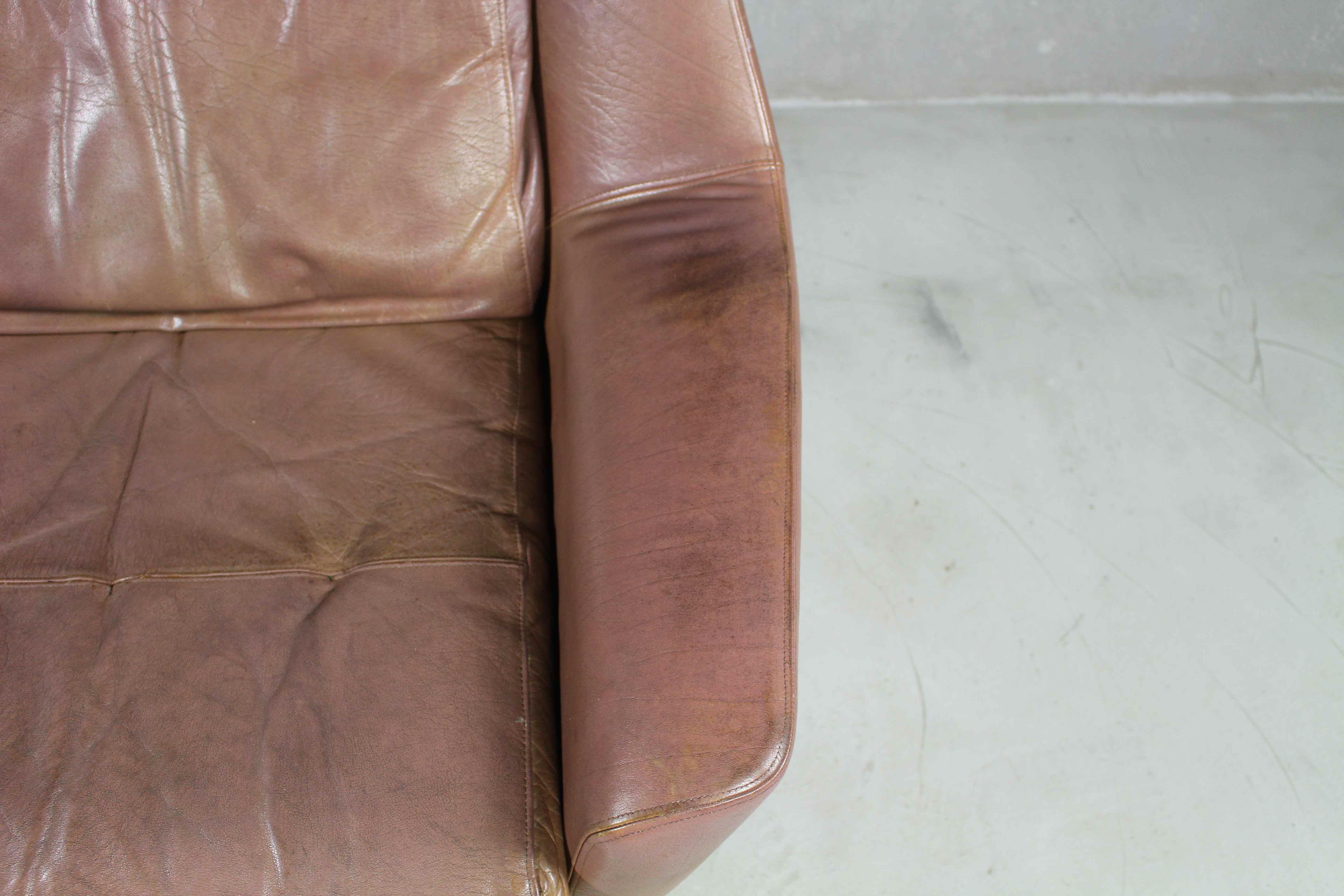 Brown Leather Danish Erhardsen & Andersen Lounge Chair, 1960s For Sale 3