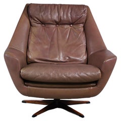 Used Brown Leather Danish Erhardsen & Andersen Lounge Chair, 1960s