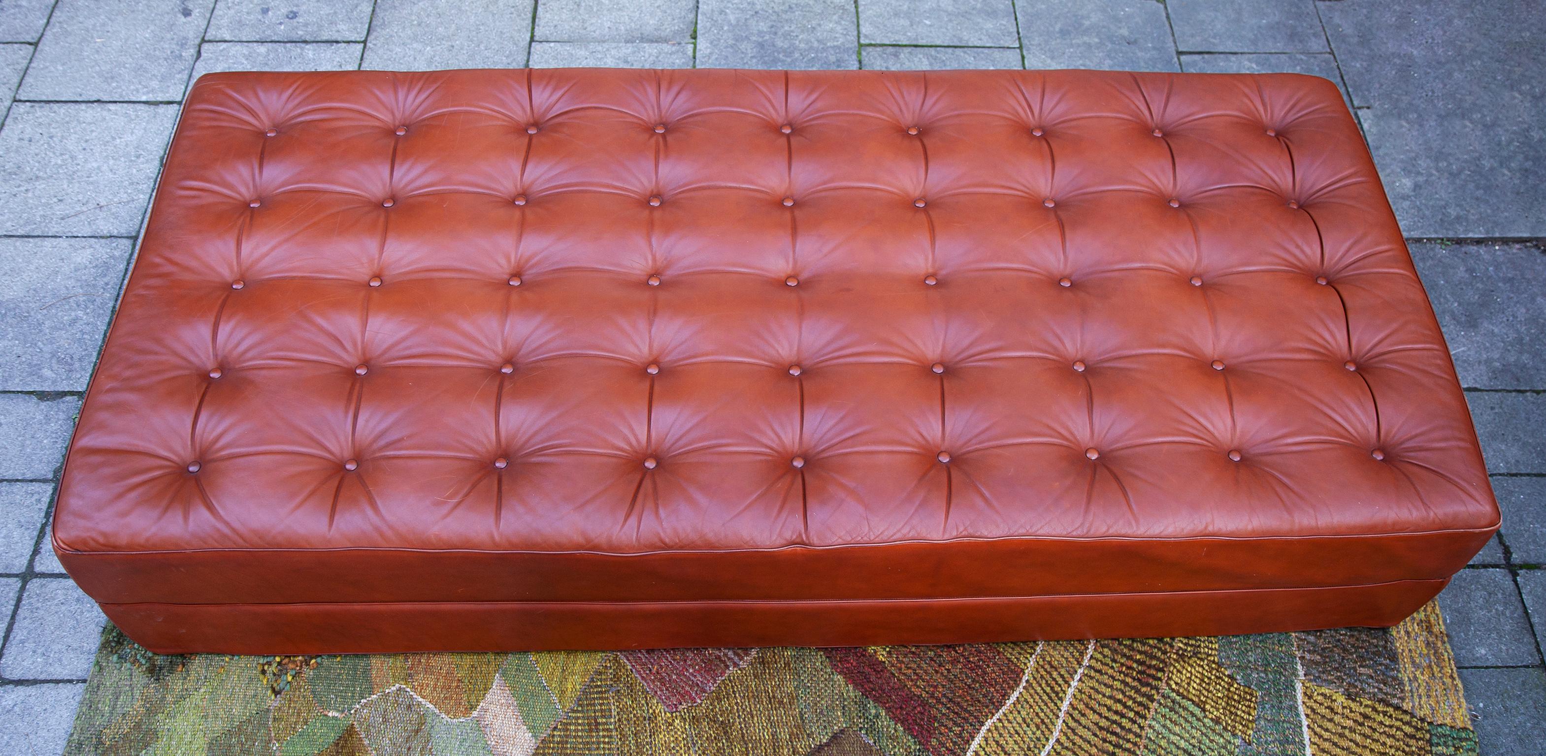 Mid-Century Modern Brown Leather Daybed by Kill International Attributed to Horst Brüning For Sale
