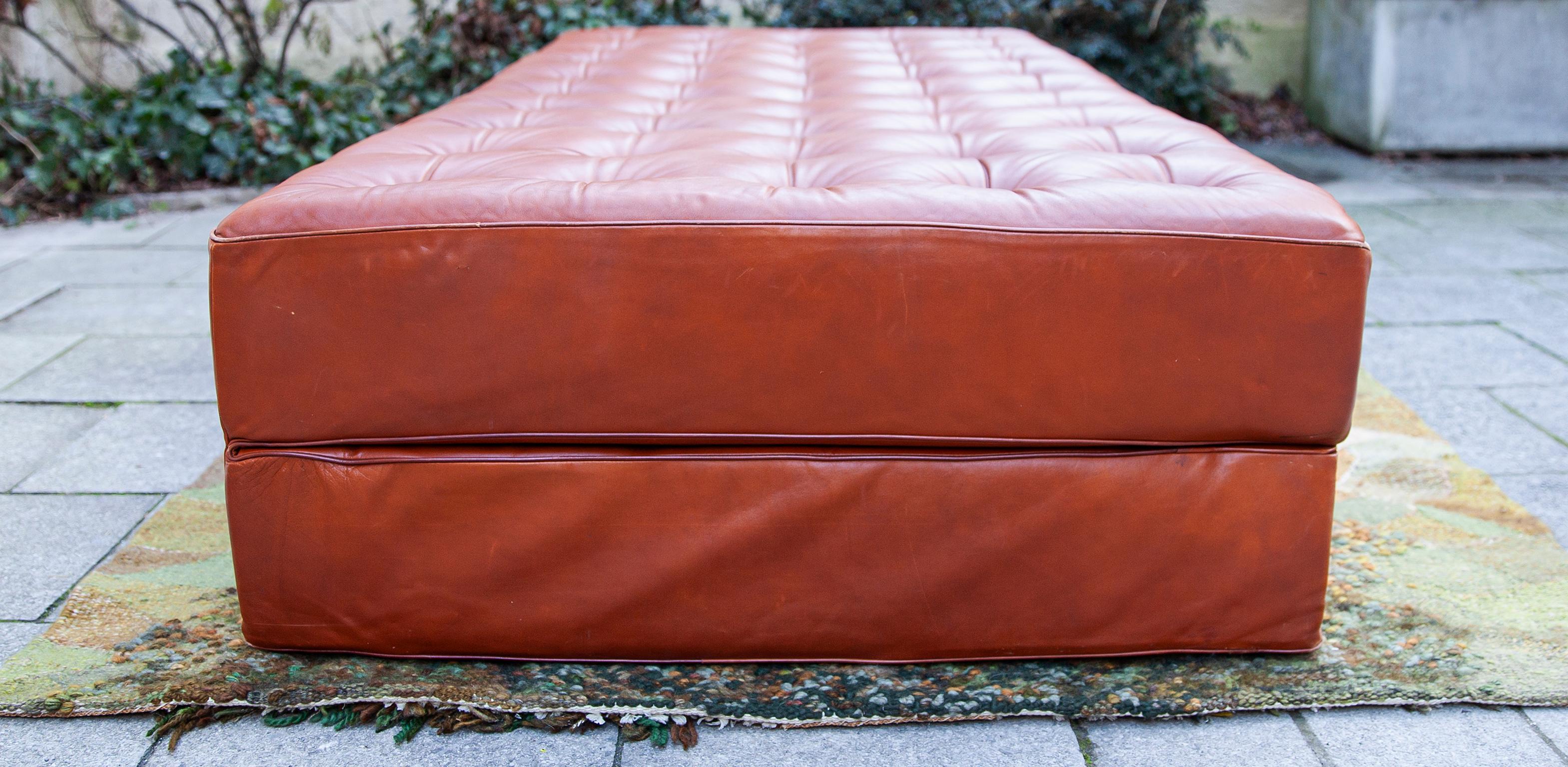 Brown Leather Daybed by Kill International Attributed to Horst Brüning For Sale 1