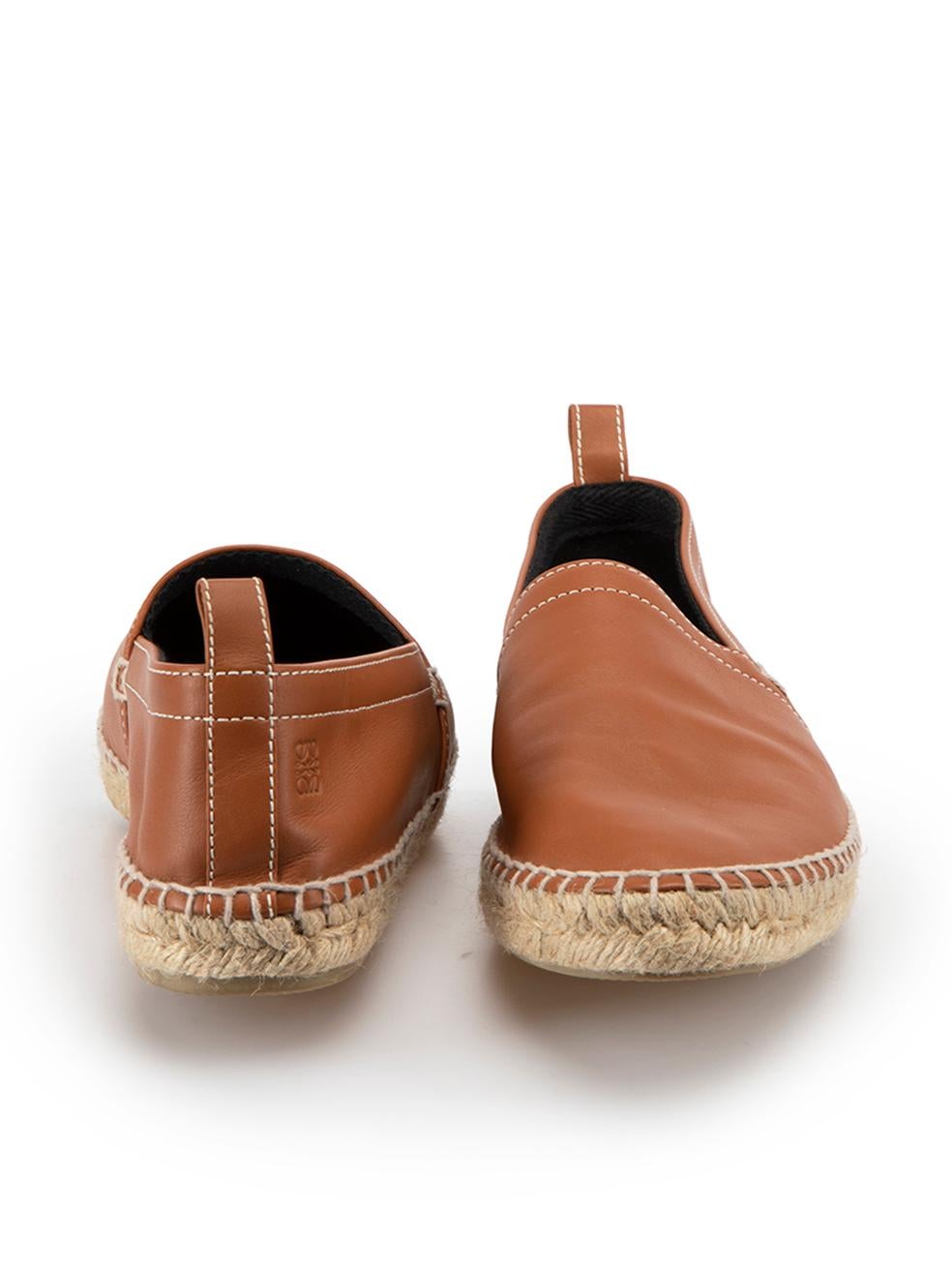 Brown Leather Espadrilles Size IT 41 In Good Condition In London, GB