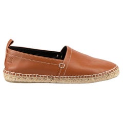 Brown Leather Espadrilles Size IT 41