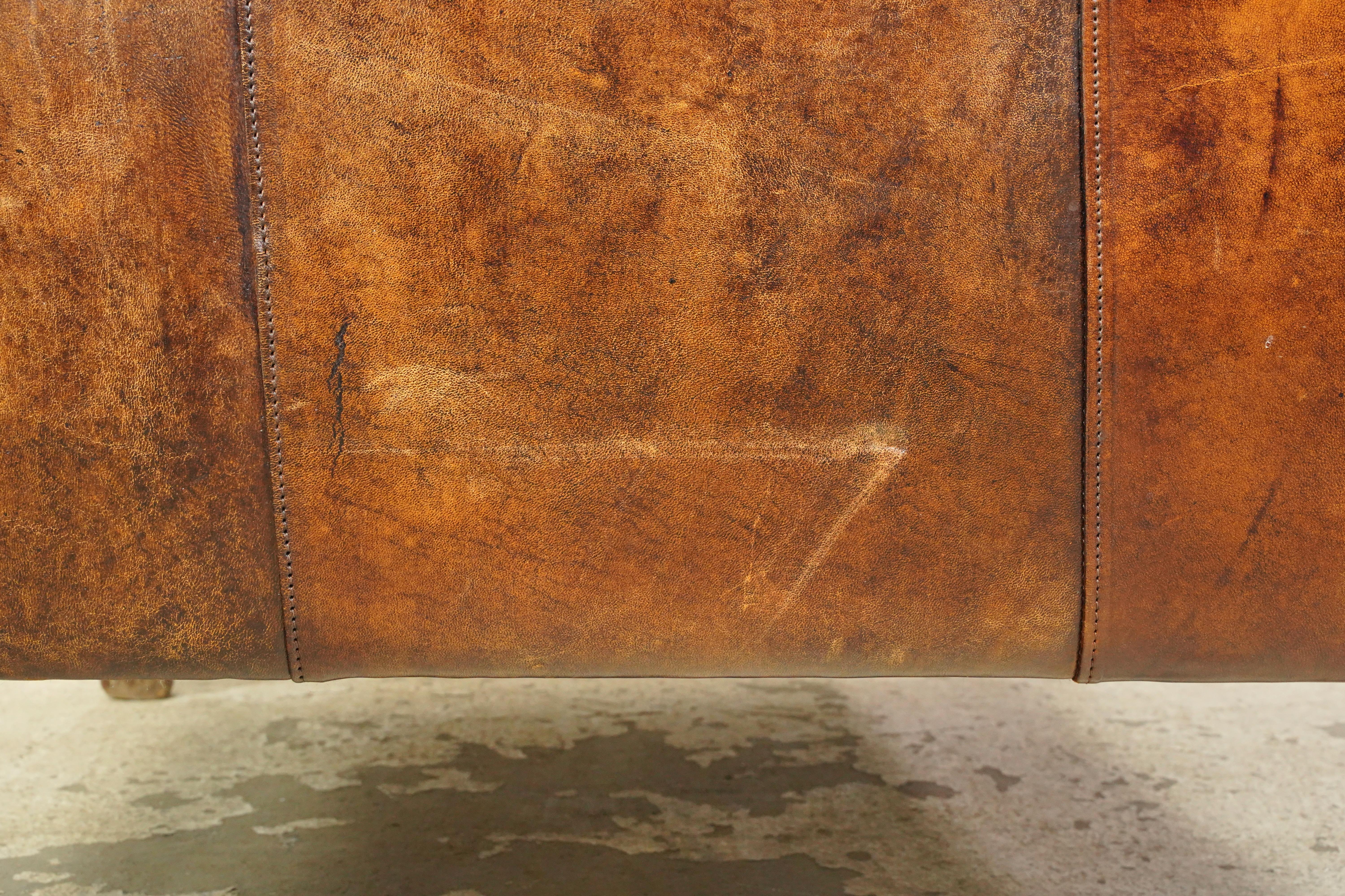 Brown Leather European Club Chair For Sale 1
