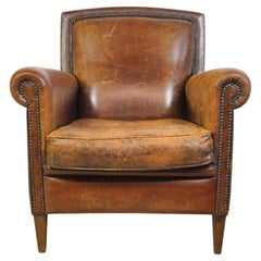 Brown Leather European Club Chair
