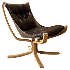 Brown Leather Falcon Chair