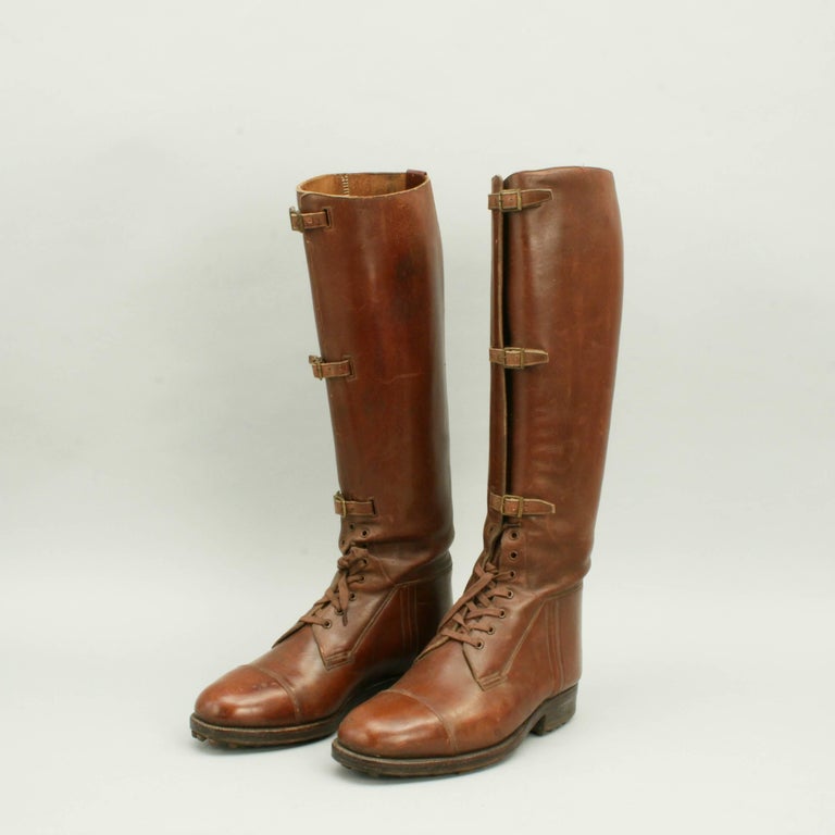 Brown Leather Field Boots For Sale at 1stdibs