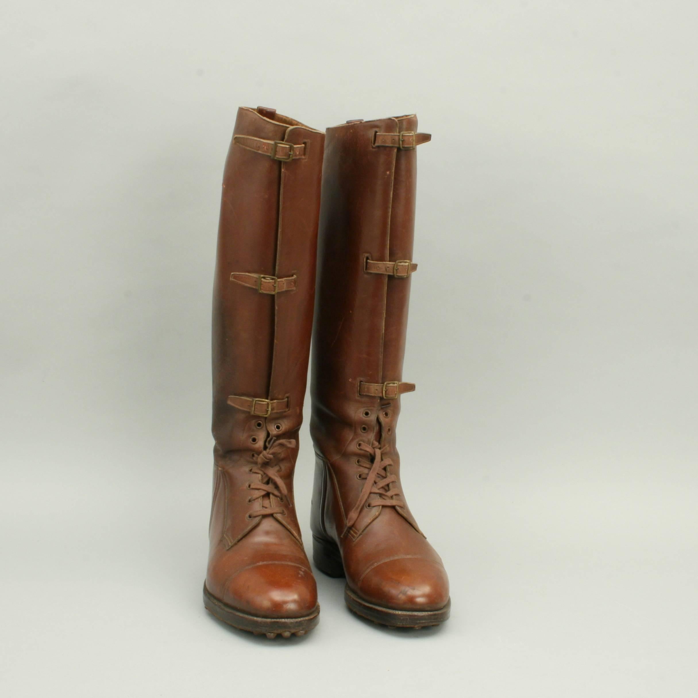 Antique Brown Leather Field Boots at 1stDibs | brown field boots