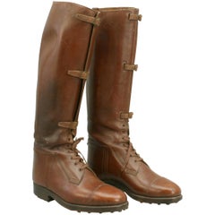 Bottes de campagne en cuir brun antique