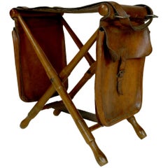 Brown Leather Fishing Stool
