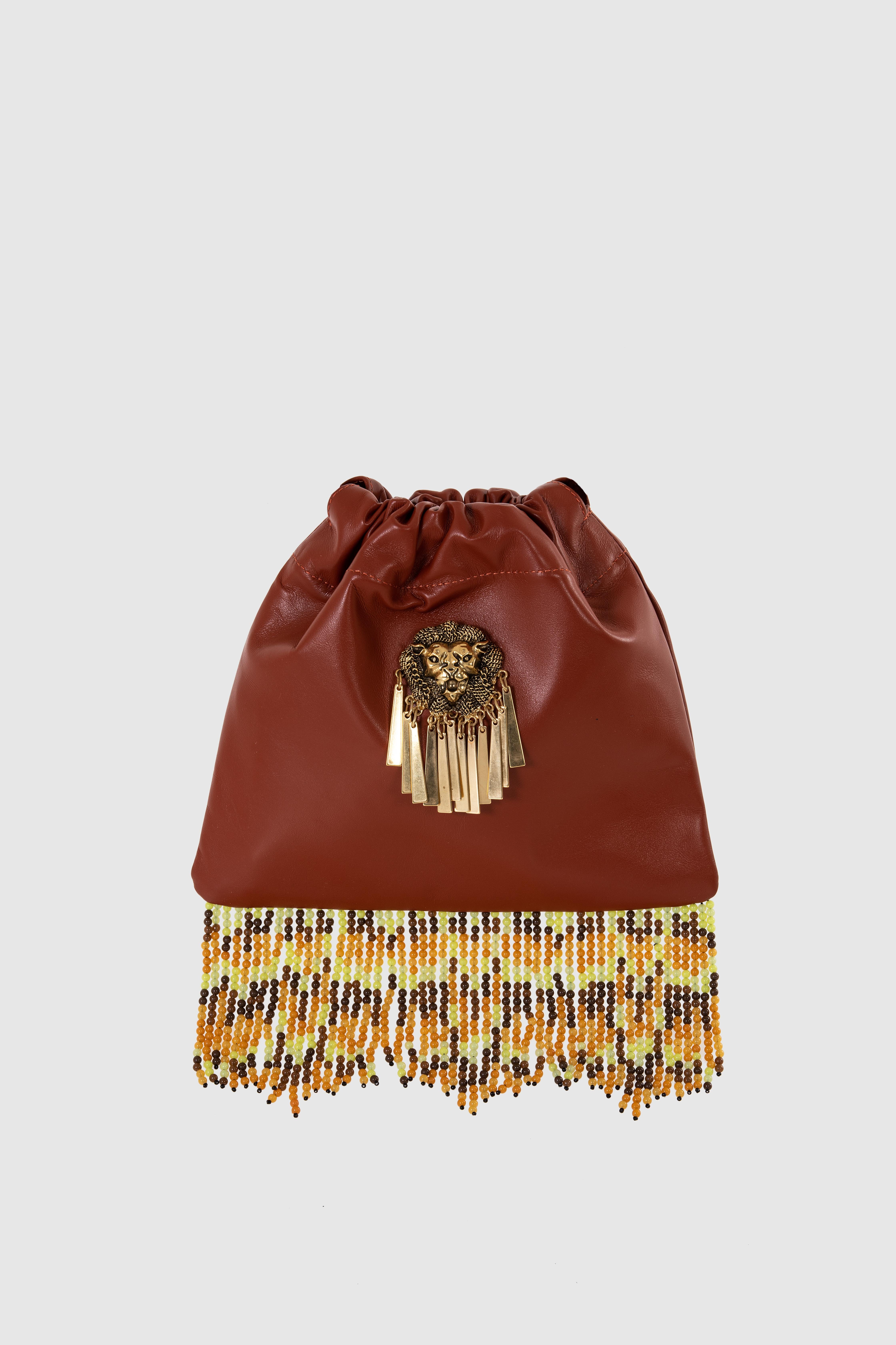 Women's or Men's Brown leather fringes satchel shoulder bag NWOT