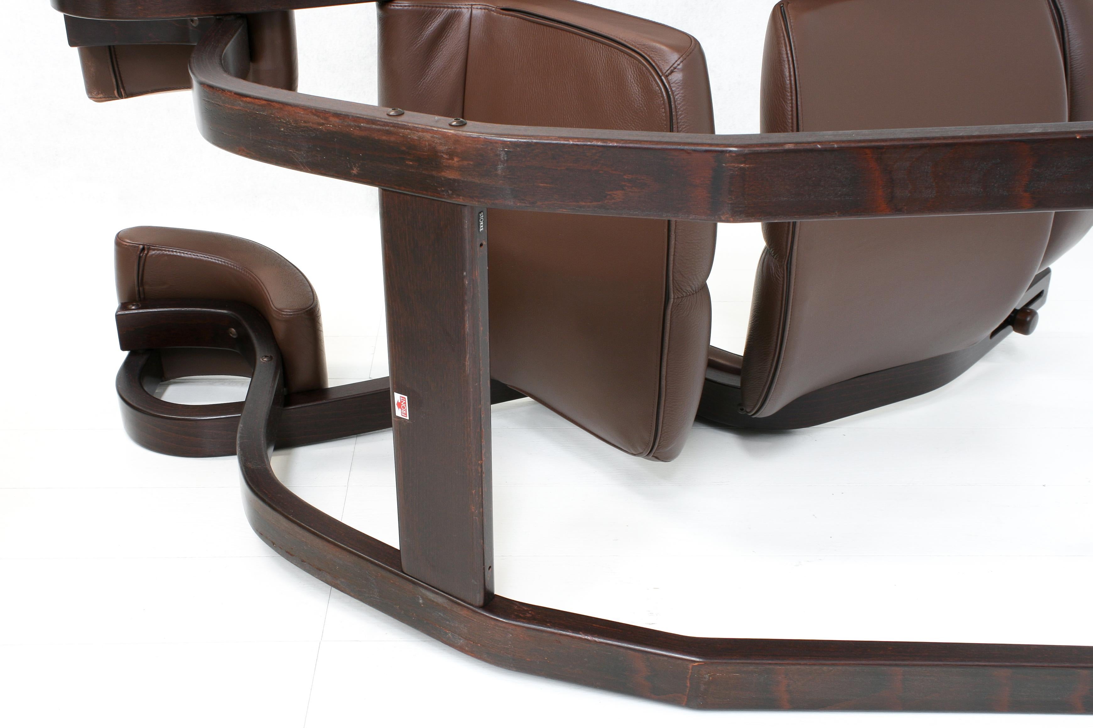 Brown Leather Gravity Balans Relax Armchair by Peter Opsvik for Stokke, 1980s 6