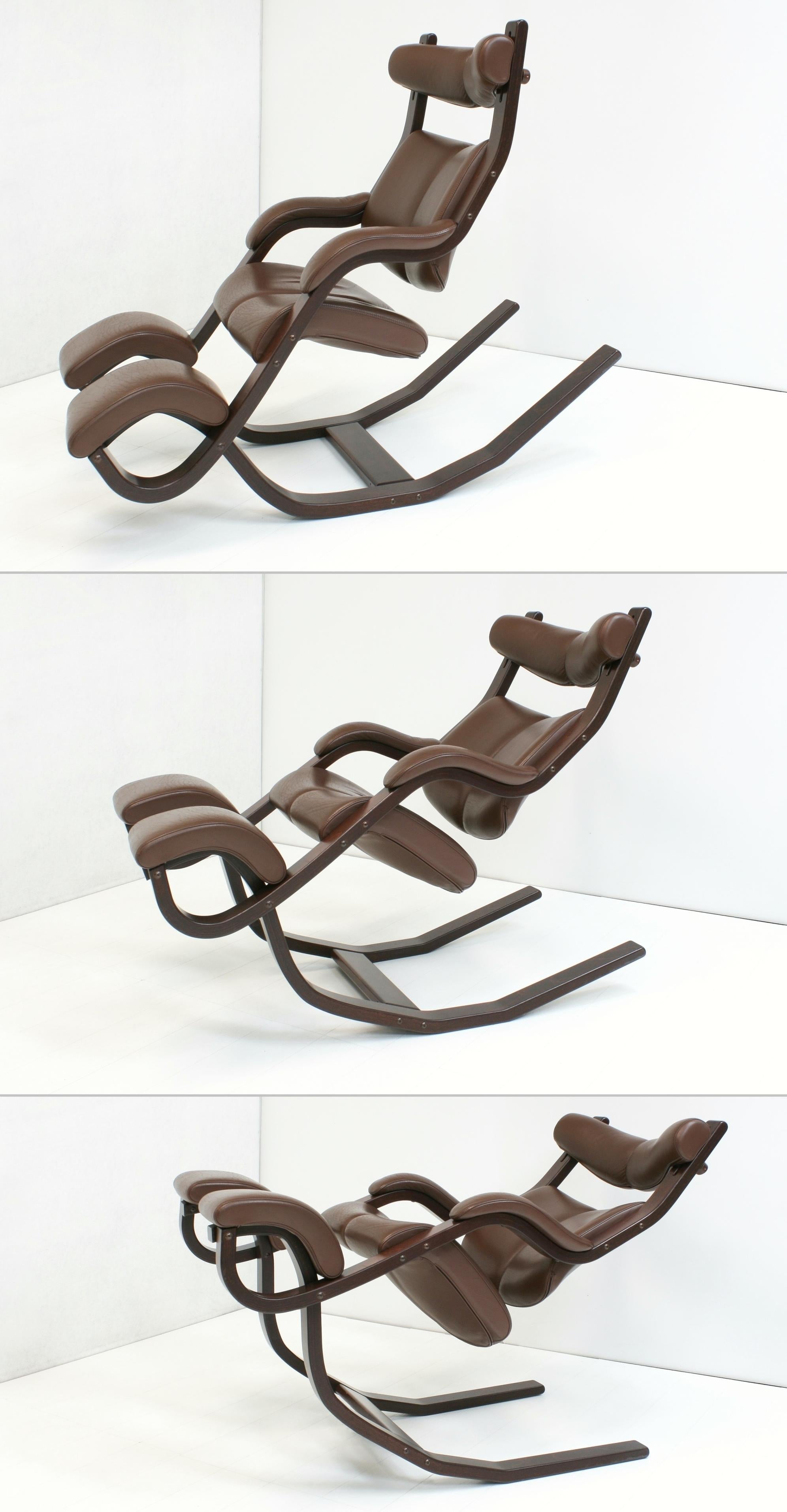 Brown Leather Gravity Balans Relax Armchair by Peter Opsvik for Stokke, 1980s 8