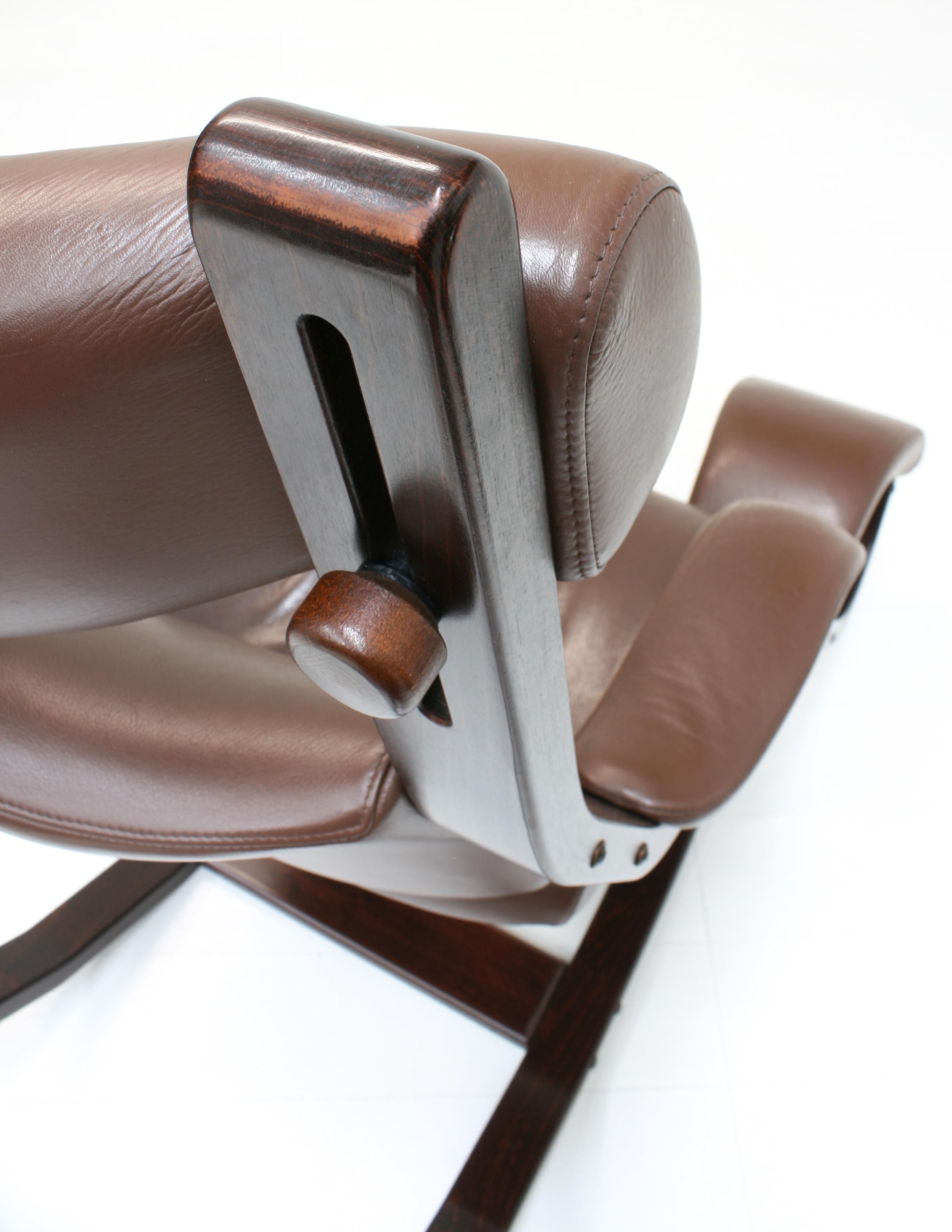 Norwegian Brown Leather Gravity Balans Relax Armchair by Peter Opsvik for Stokke, 1980s