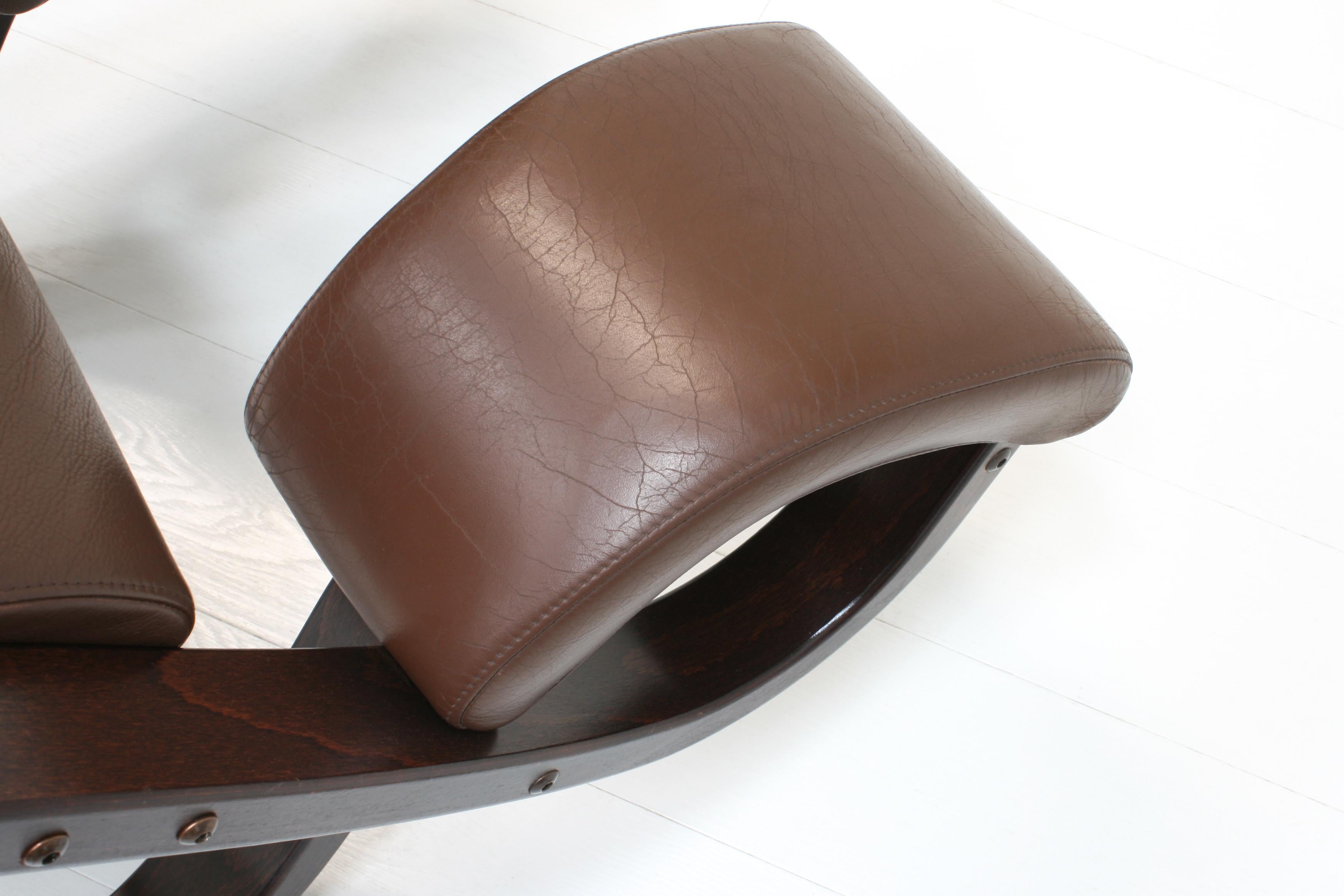 Brown Leather Gravity Balans Relax Armchair by Peter Opsvik for Stokke, 1980s In Good Condition In Izegem, VWV
