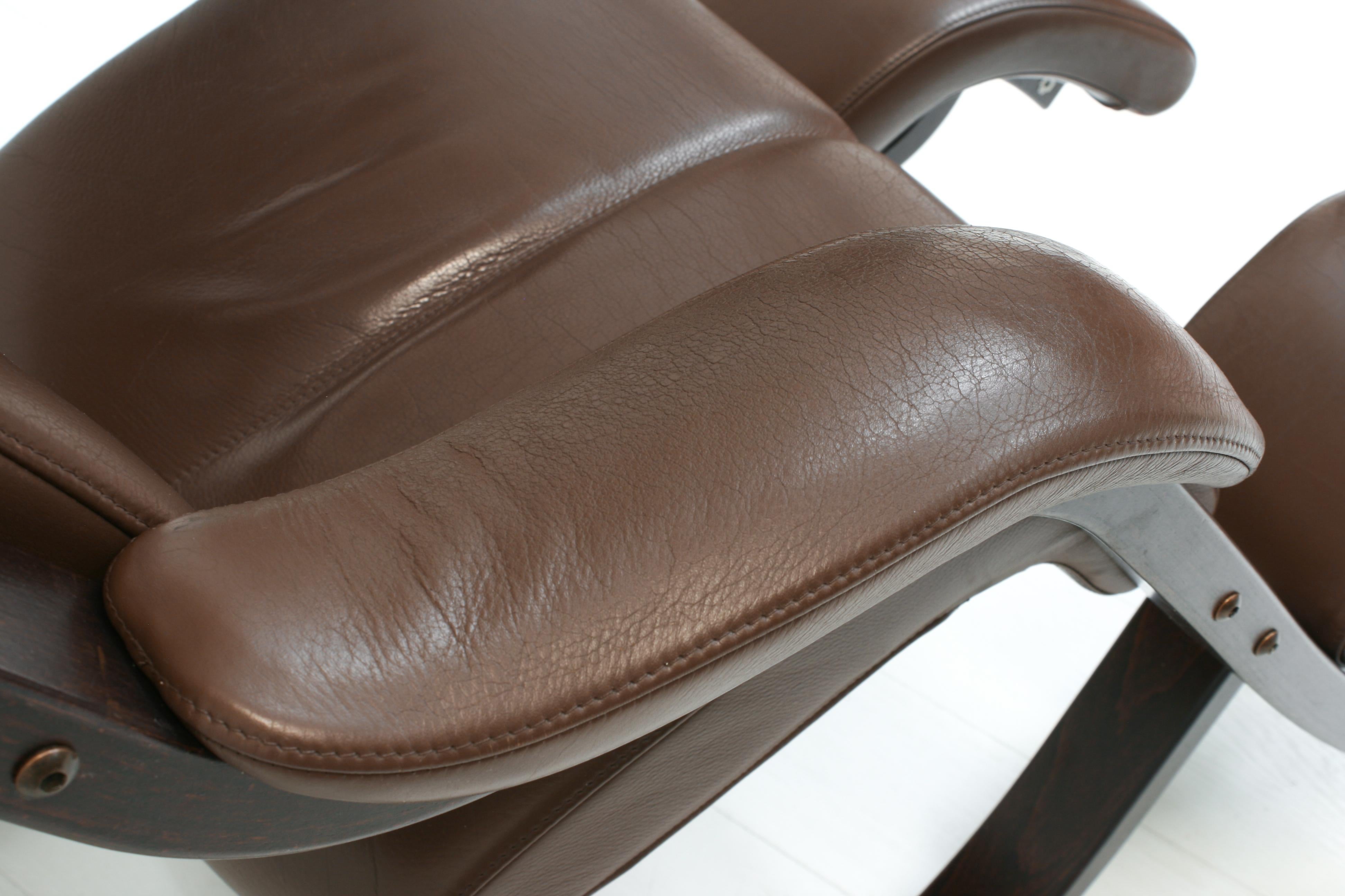 Brown Leather Gravity Balans Relax Armchair by Peter Opsvik for Stokke, 1980s 1