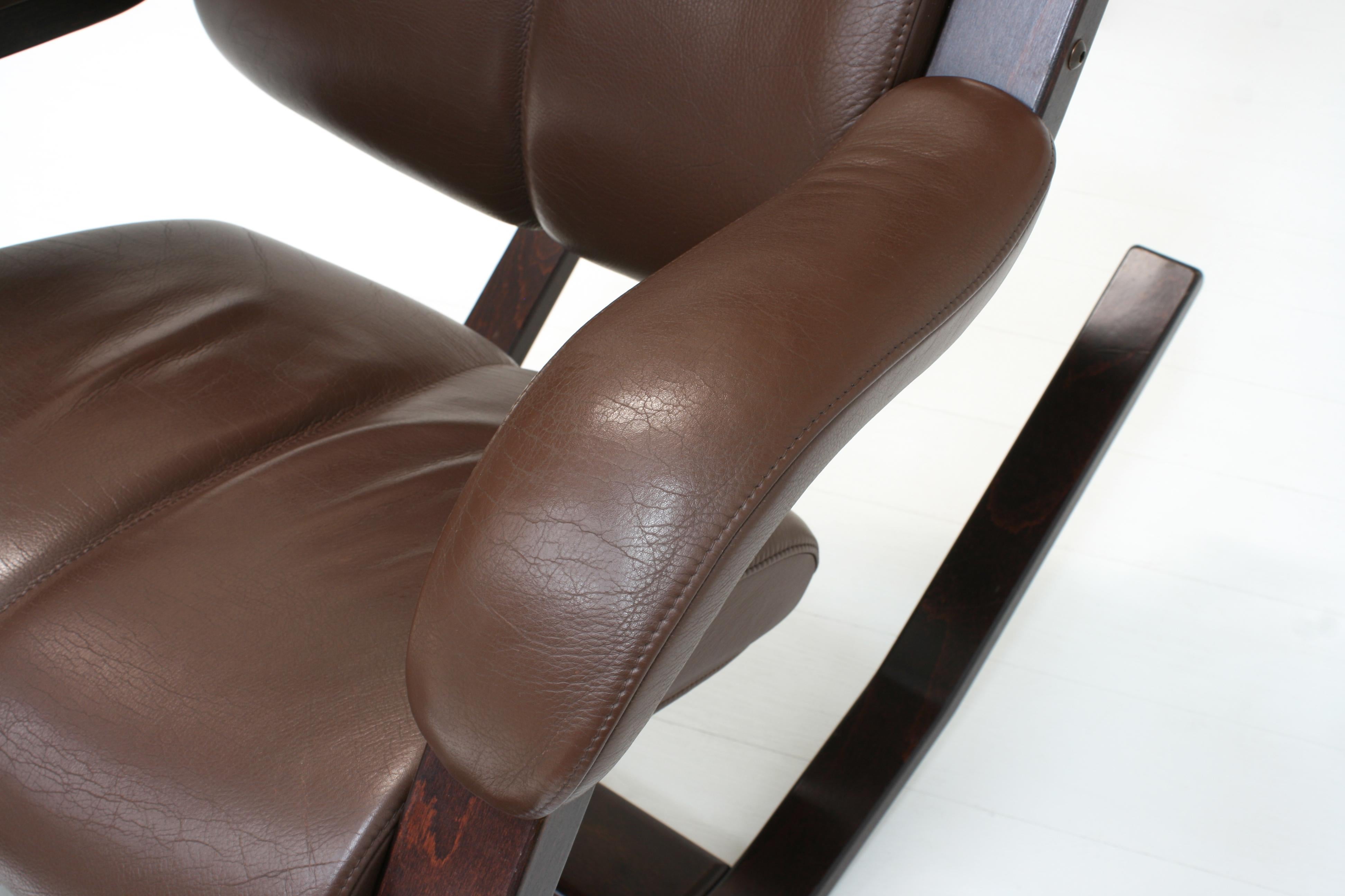 Brown Leather Gravity Balans Relax Armchair by Peter Opsvik for Stokke, 1980s 2