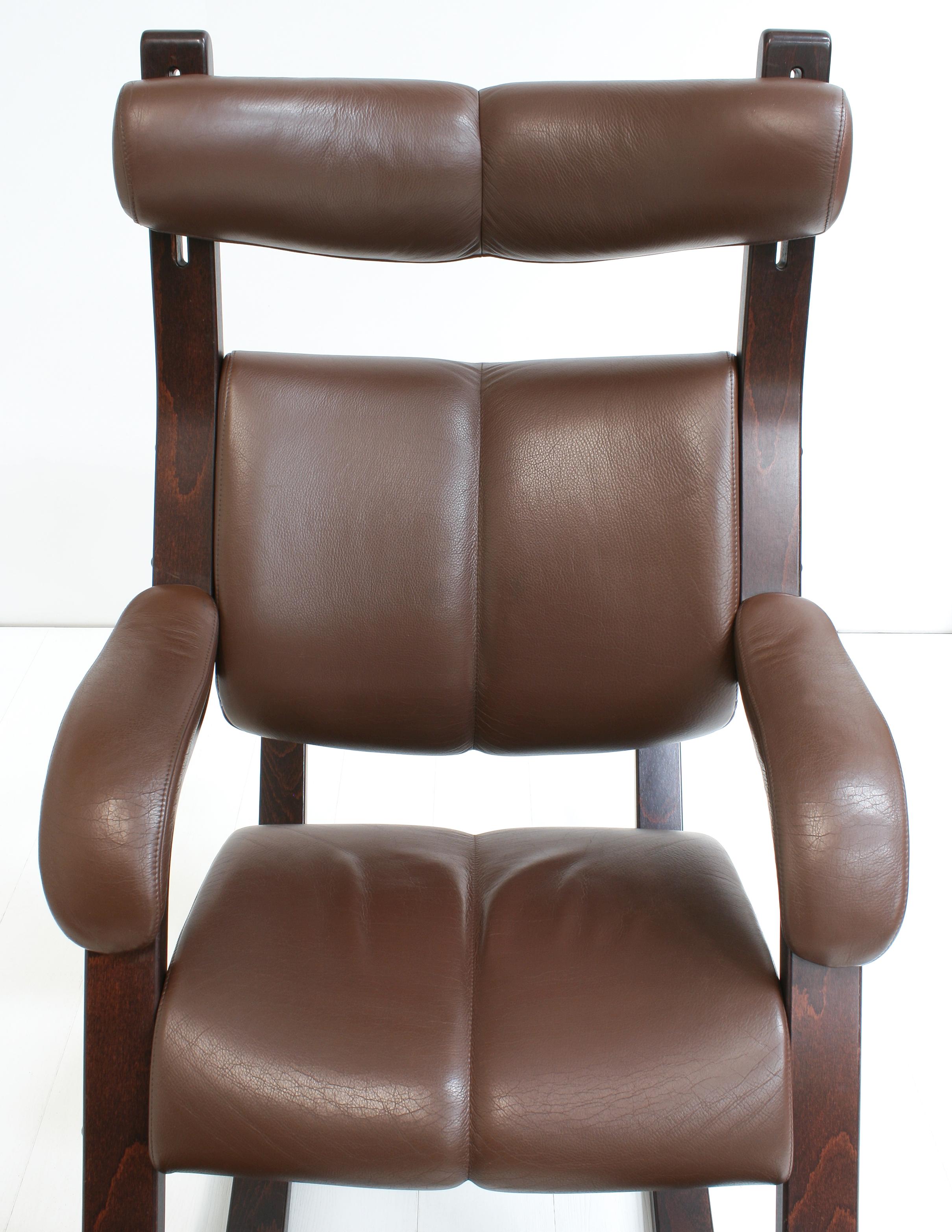 Brown Leather Gravity Balans Relax Armchair by Peter Opsvik for Stokke, 1980s 3