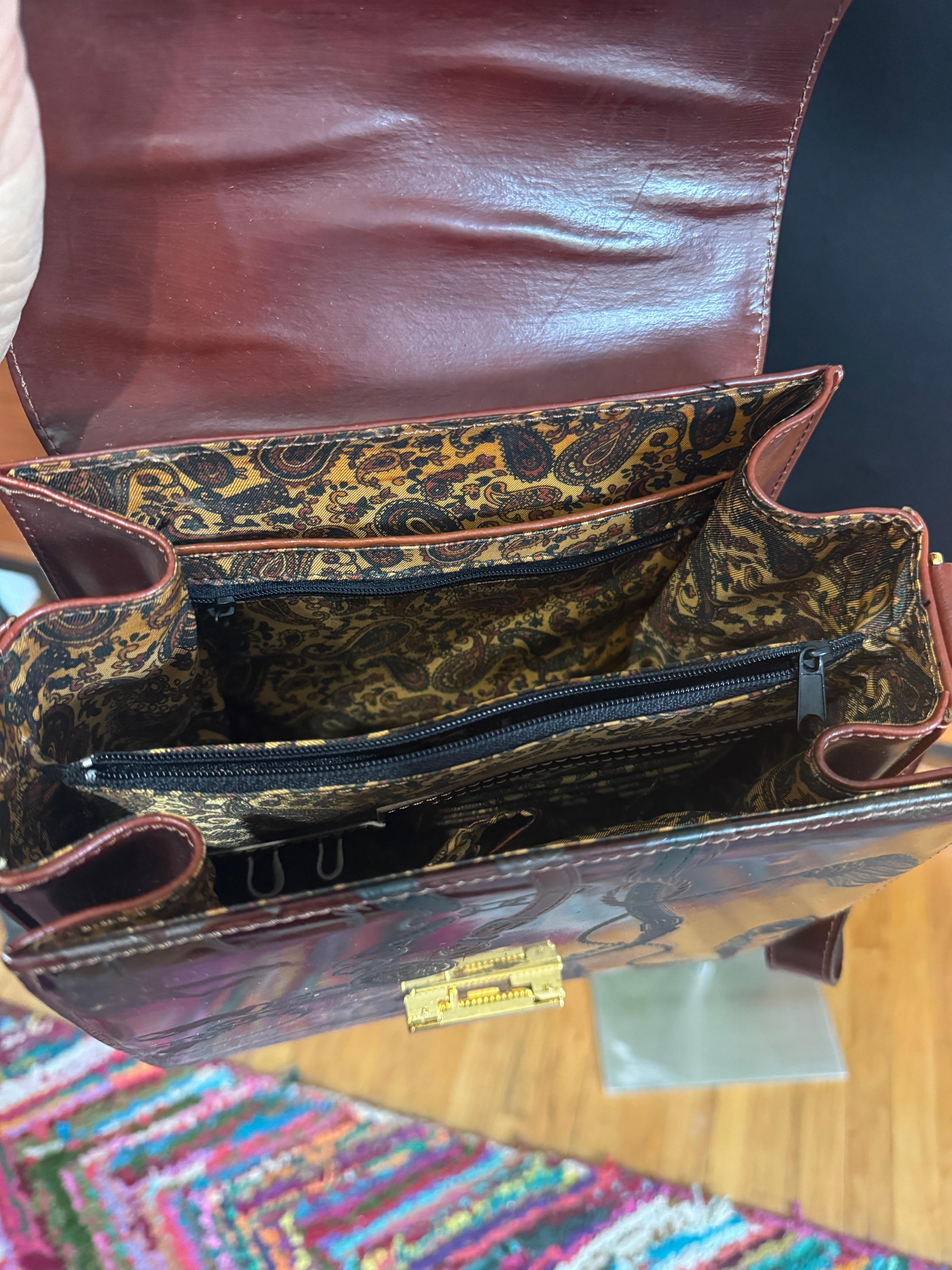 Braune Lederhandtasche mit Pferdegebiss in Italien hergestellt im Angebot 9