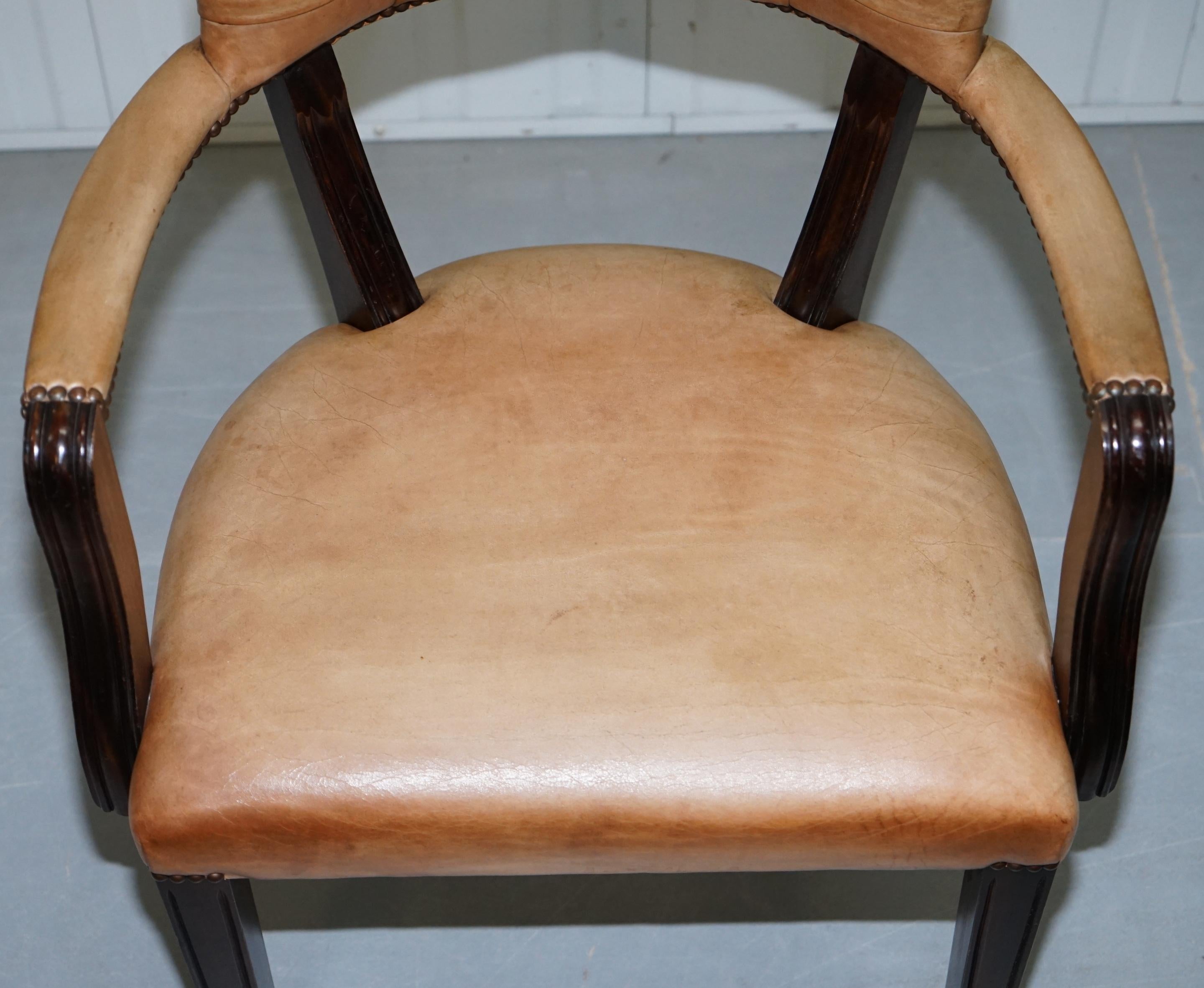 Brown Leather House of Chesterfield Court Office Dining Chairs For Sale 6
