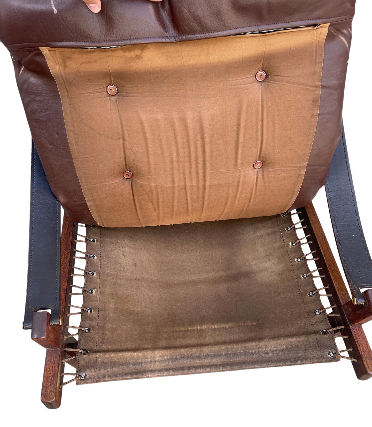 Brown Leather “Hunter” Safari Rosewood Lounge Chair by Torbjørn Afdal, Bruksbo 2