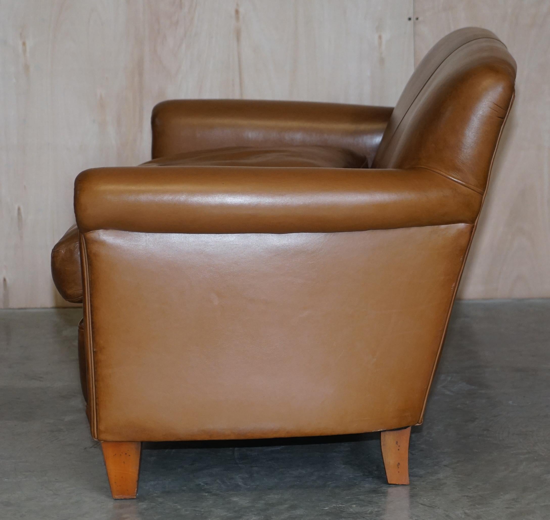 Brown Leather Laura Ashley Burlington Sofa Matching Club Armchairs Available 1