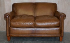 Brown Leather Laura Ashley Burlington Sofa Matching Club Armchairs Available