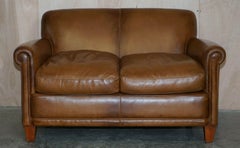 Brown Leather Laura Ashley Burlington Sofa Matching Club Armchairs Available